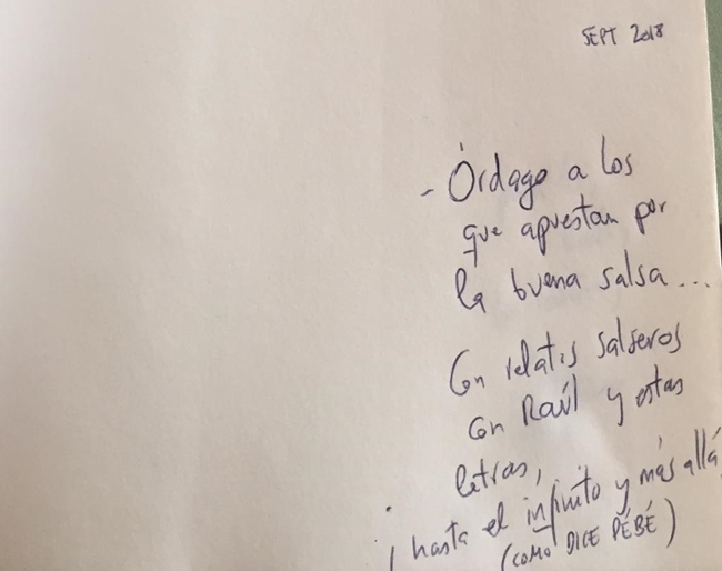 Dedicatoria Enrique Solla Relatos Salseros